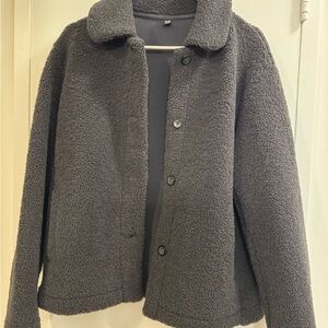 Cozy Gray Sherpa Jacket